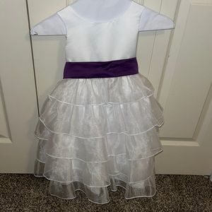 Flower girl dress. Has removable purple belt/bow that could be changed.